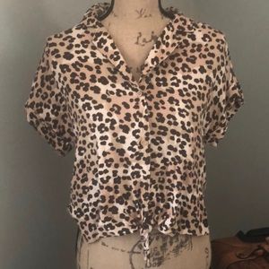 Cloth & Stone Leopard Print Crop Top 🐆